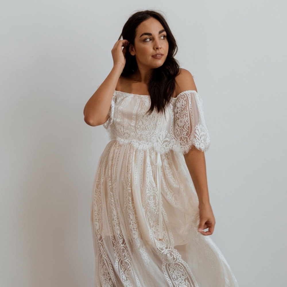 Baltic born caroline lace maxi dress engagement wedding fancy size large